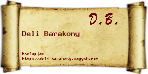 Deli Barakony névjegykártya